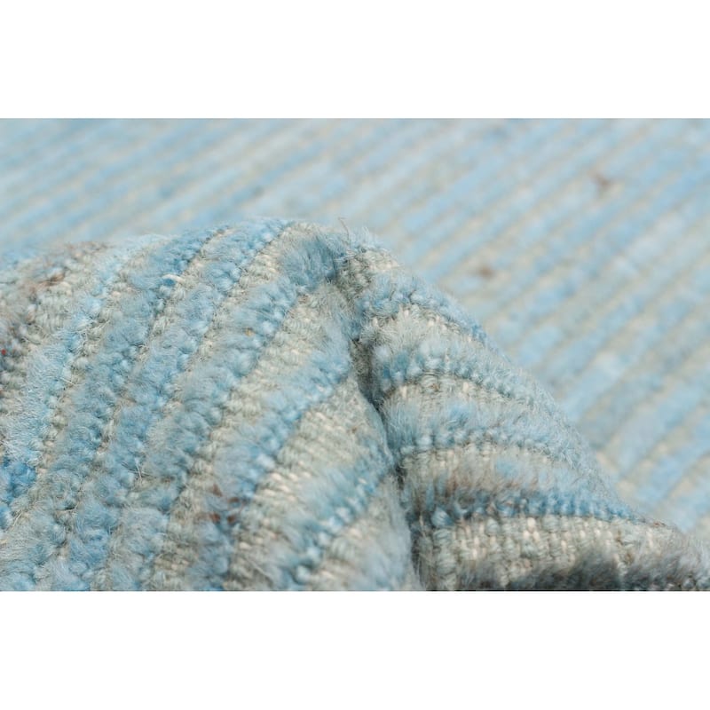 ECARPETGALLERY Hand-knotted Finest Peshawar Ziegler Blue Wool Rug - 10'3 x 11'7