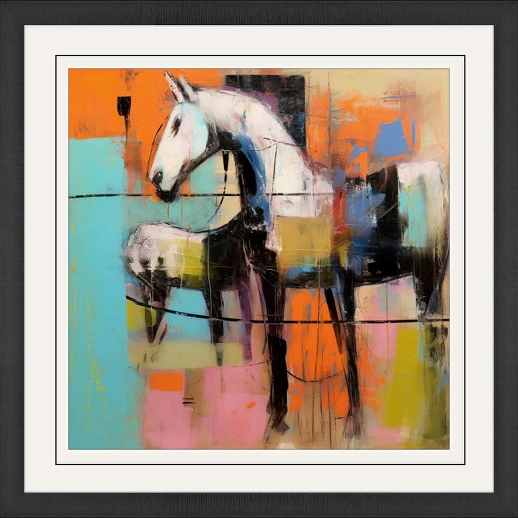 Block Horse Impression II Framed Art Giclee Under Glass