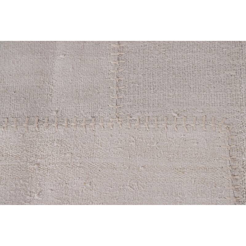 Earth Tone Kilim Turkish Area Rug Flatweave Geometric Silk Carpet - 9'9"x 13'0"