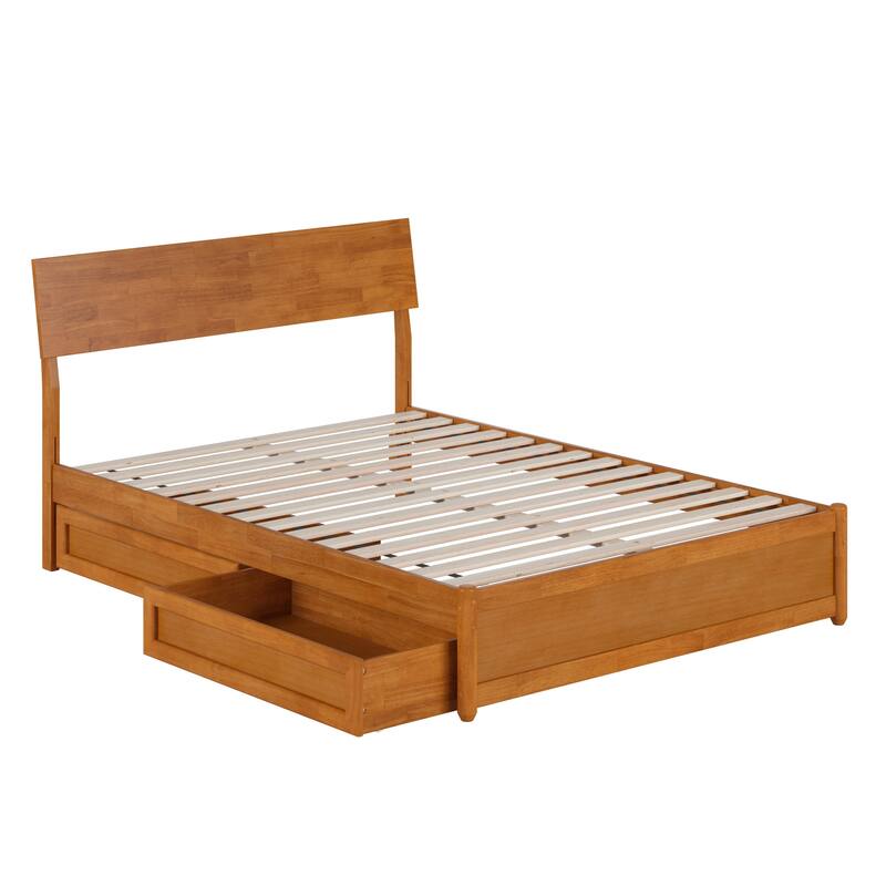 Norla Wood Platform Bed with Storage Drawers