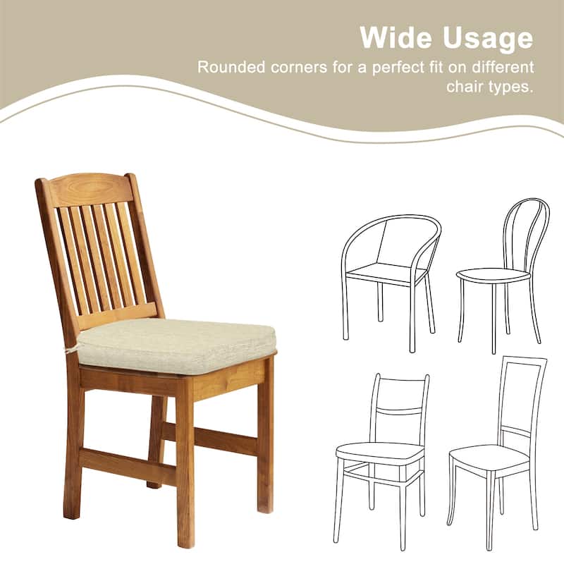Aoodor Outdoor Dining Chair Cushions Set of 4, Outdoor Chair Pads with Ties, 20 x 19 inch - 20"x19"