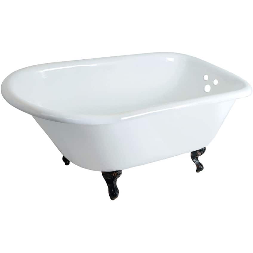 Kingston Brass Aqua Eden 48" Clawfoot Cast Iron Soaking Tub with