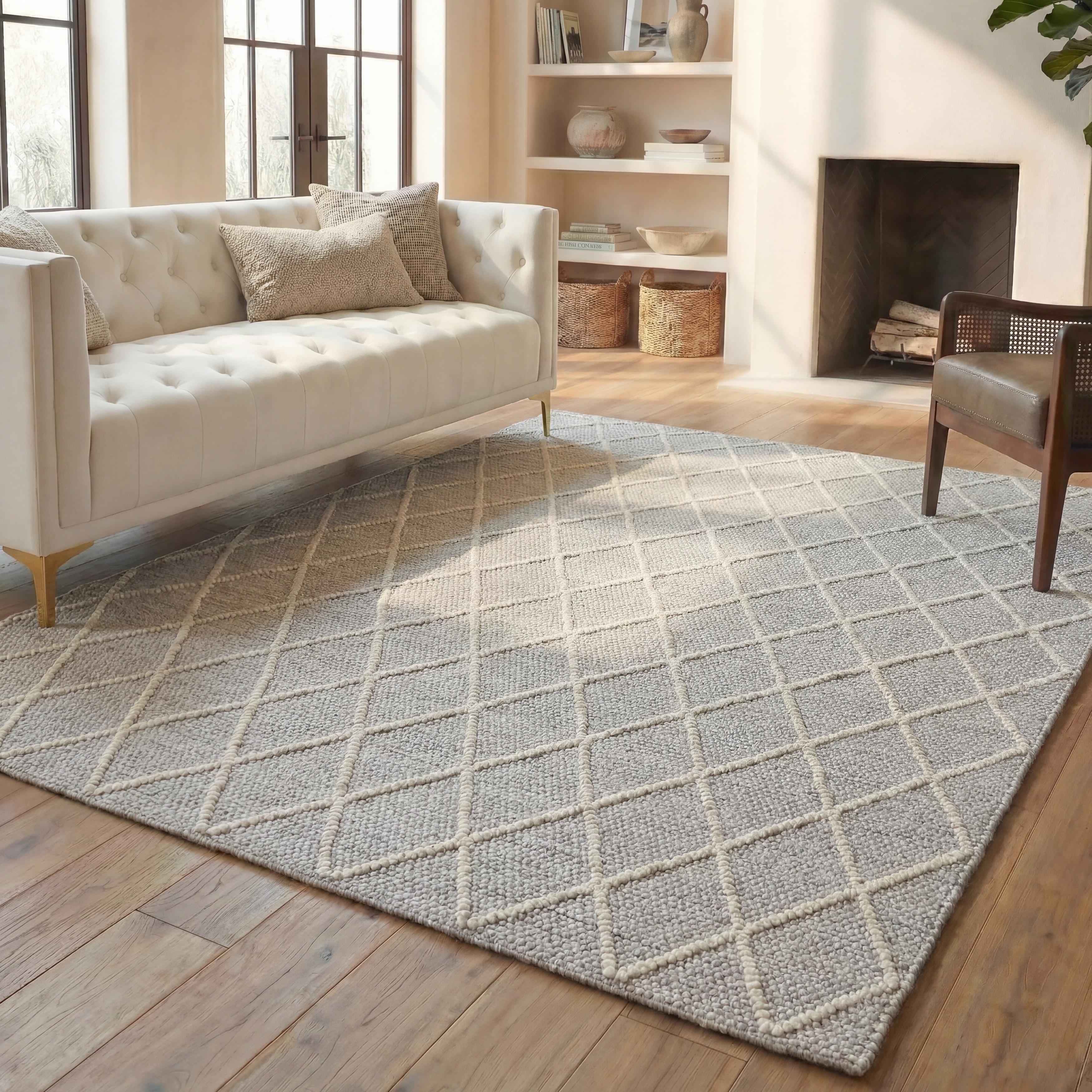 SAFAVIEH Handmade Natura Metje Wool/ Viscose Trellis Rug