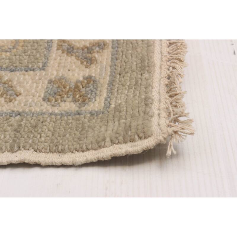 ECARPETGALLERY Hand-knotted Oushak Khaki, Light Grey Wool Rug - 8'1 x 10'1