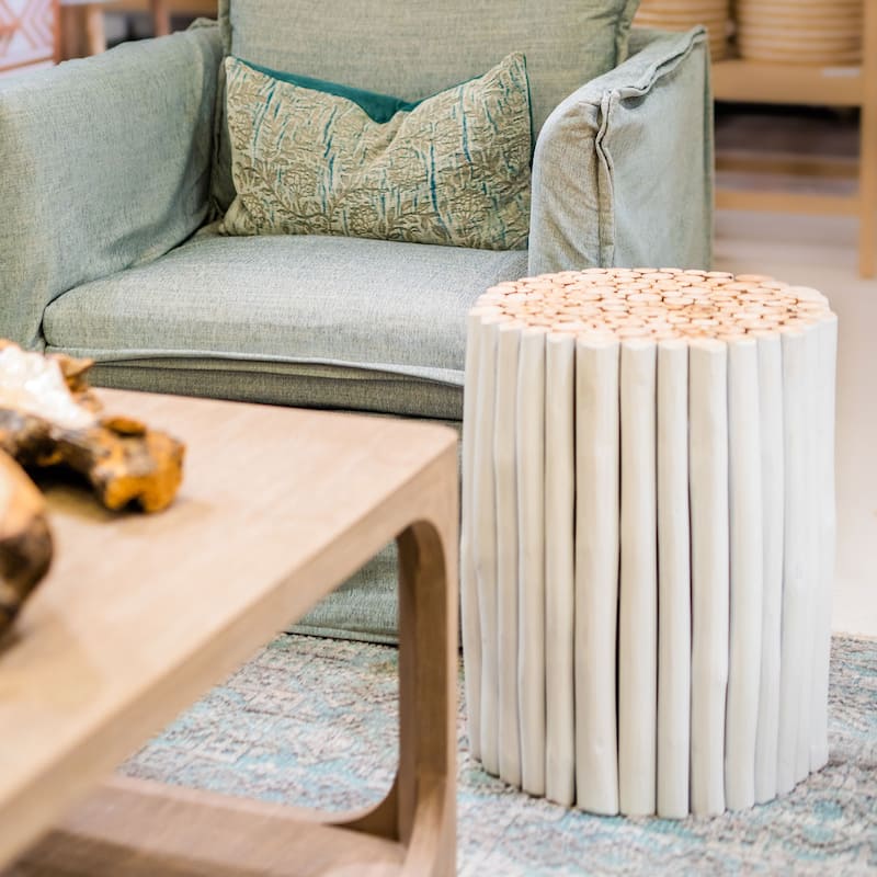 Reclaimed Solid Teak Wood Branch Bundle Table by East at Main