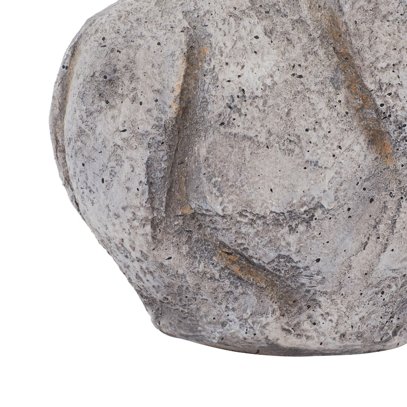 Grey Polystone Country Garden Sculpture Cow 14 x 13 x 7 - 13 x 7 x 14