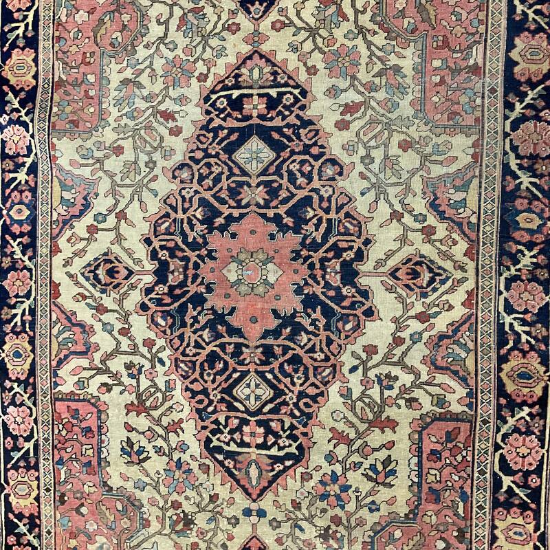 HERAT ORIENTAL Antique 1890s Farahan Wool Rug - 4'7" x 6'4"