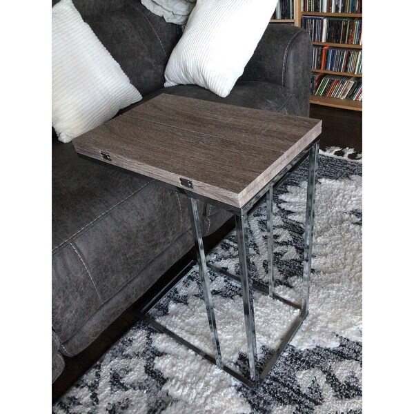 Details about   Weathered Oak and Chrome Denson Side Table 