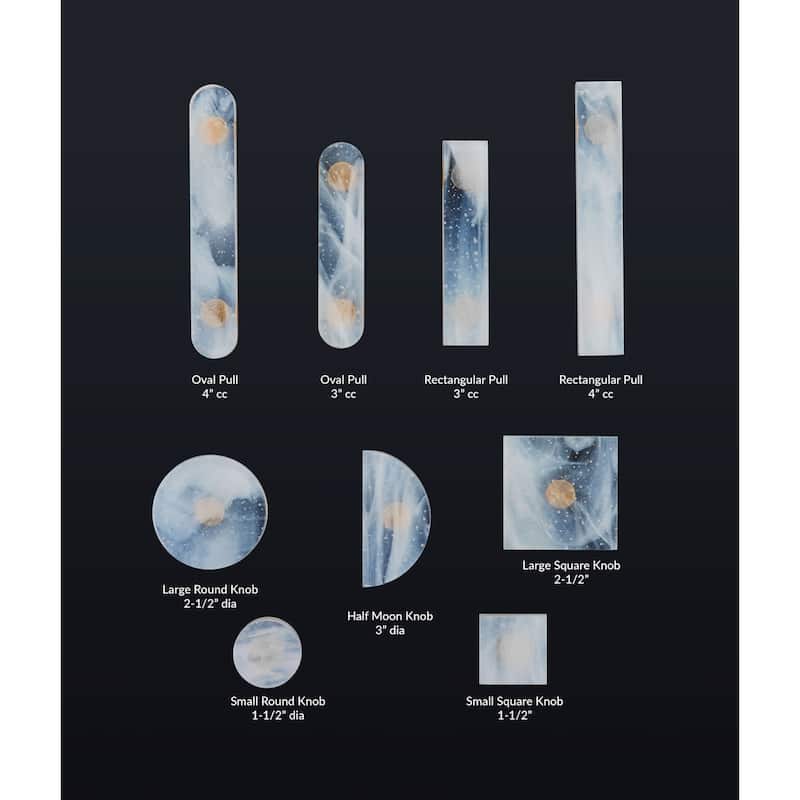 Schaub and Company 211066-TW Fused Glass 1-1/2" Flat Square Artisan