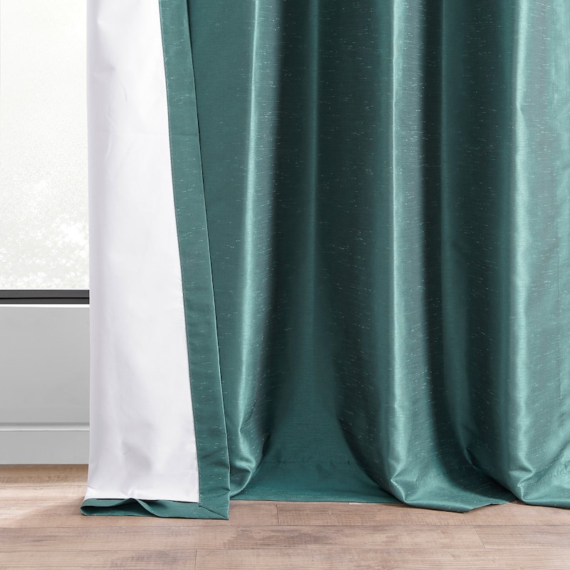 Exclusive Fabrics Textured Dupioni Faux Silk 84-inch Grommet Blackout Grommet Curtain (1 Panel) - 50 x 84