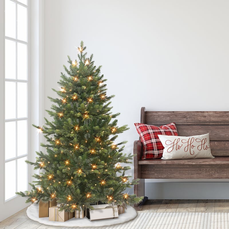 Puleo International 4.5 ft Pre-lit Royal Majestic Douglas Fir Downswept Artificial Christmas Tree