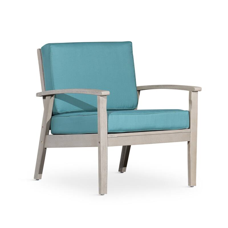 DTY Outdoor Living Longs Peak Deep Seat Eucalyptus Chair - Driftwood Gray/ Sage