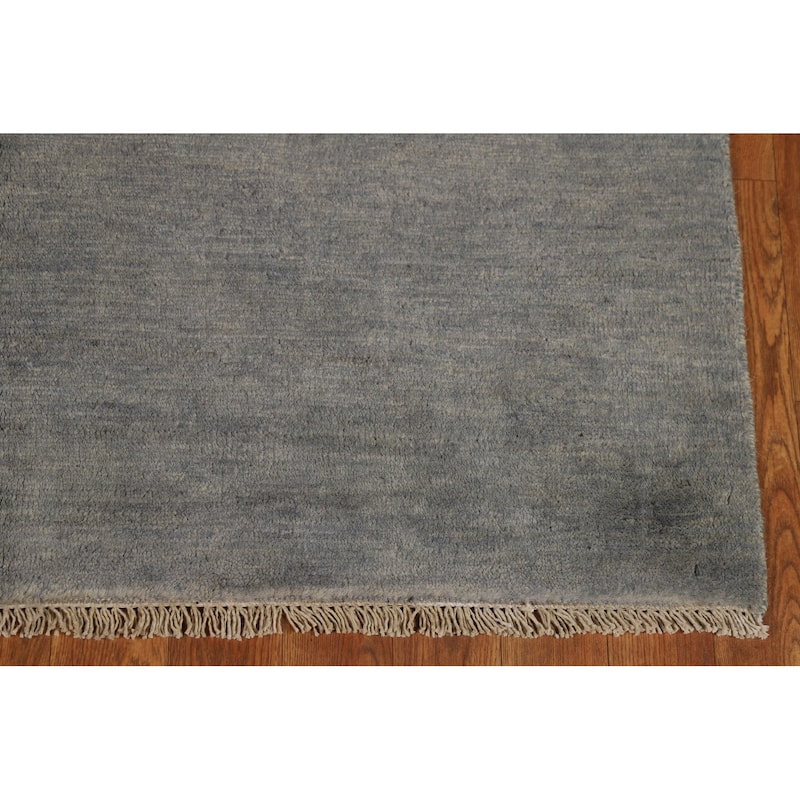 Hand Knotted Oriental 100% Wool Carpet Modern Modern Greys & Charcoal Gabbeh Area Rug - 5' 10'' X 4' 0''