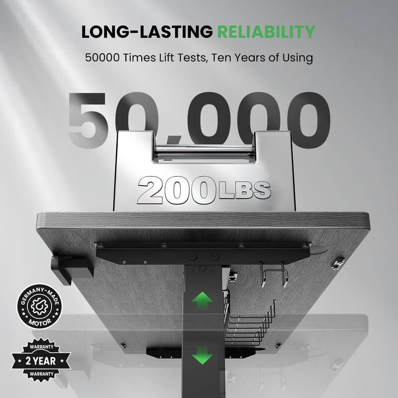 SIAGO Electric Standing Desk Height Adjustable Computer Desk with Cable Management & Spacious Work Surface