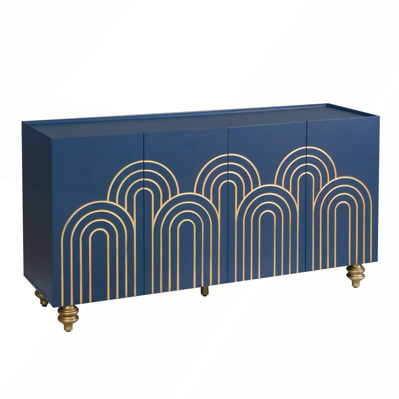 Modern Fluted Sideboard Buffet with Storage