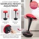preview thumbnail 1 of 10, HOMCOM Backless Wobble Stool Chair, Standing Desk Chair, Adjustable Active Ergonomic Learning Stool for Office Desks Red