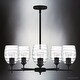 preview thumbnail 5 of 3, Luxury Contemporary Chandelier, 9.25H x 25W, with Casual Style, Matte Black, UQL5515 by Urban Ambiance - 9.25''H x 25''W x 25''D