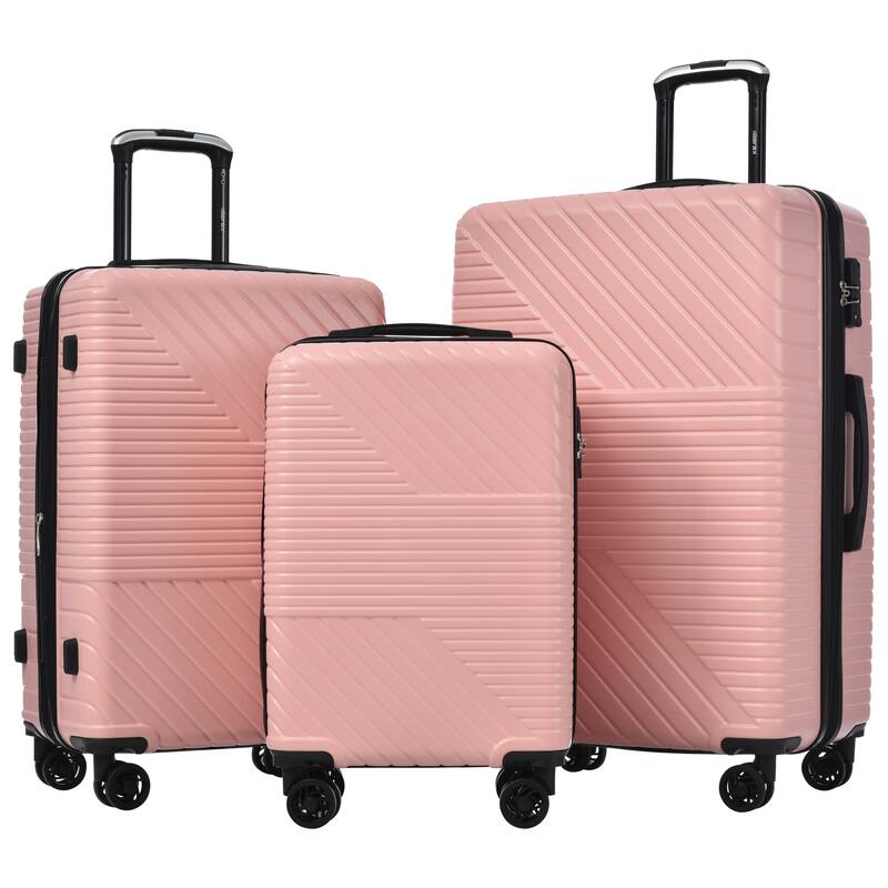 3 Piece Hardshell Luggage Spinner 8 Wheels Suitcase Sets (20"24"28")