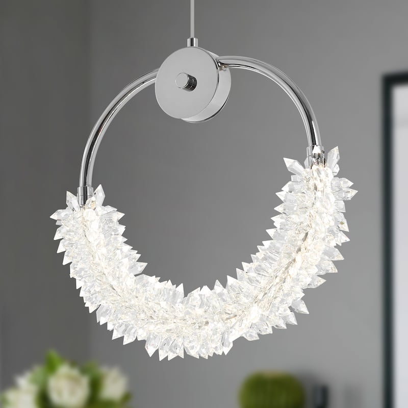 Modern Crystal Chandelier Bedside Lamp LED Hanging Bar Lighting - N/A