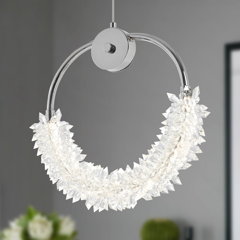 Modern Crystal Chandelier Bedside Lamp LED Hanging Bar Lighting - N/A