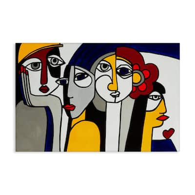 Stupell Primary Hues Faces Portrait Canvas Wall Art Design By Ruth Fromstein