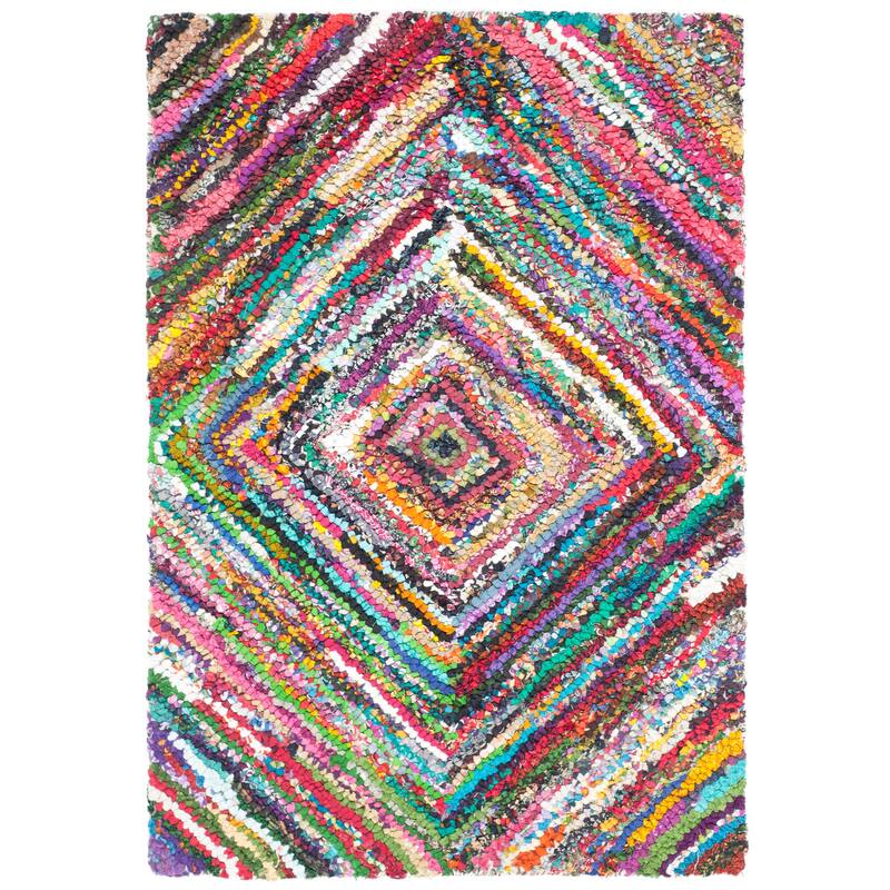 SAFAVIEH Handmade Nantucket Rick Contemporary Cotton Rug - 2' x 3' - Multi