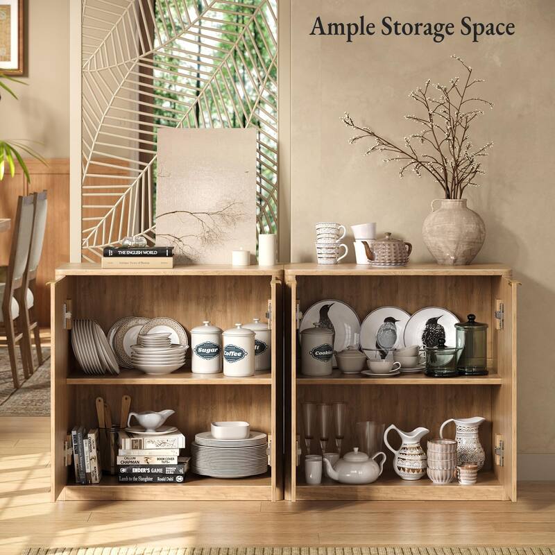 63" Buffet Cabinet with Storage, Fluted Sideboard with Adjustable Shelves for Living Room, Dining Room, Kitchen