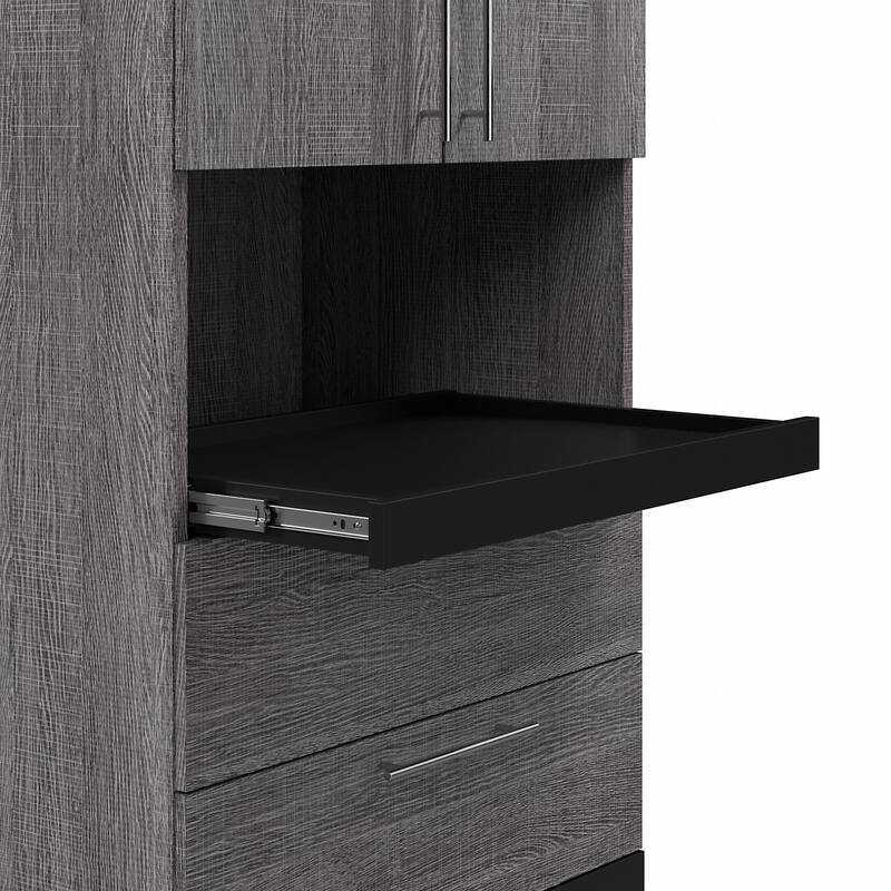 Orion Tall Storage Cabinet with Drawers and Pull-Out Shelf by Bestar