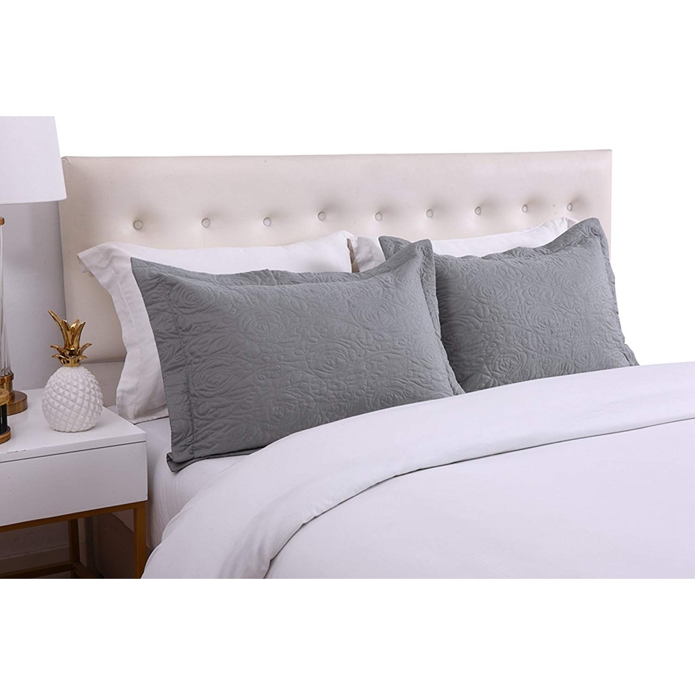 Gray and white pillow shams hot sale
