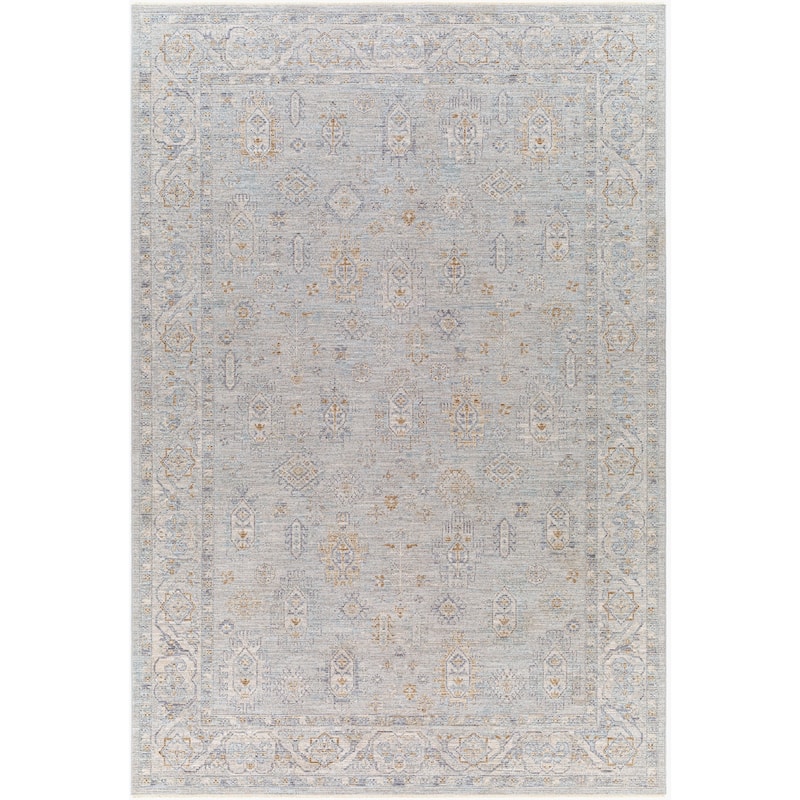 Livabliss Traditional Avant Garde Medallion Area Rug - 6'7" x 9'6" - Grey/Slate