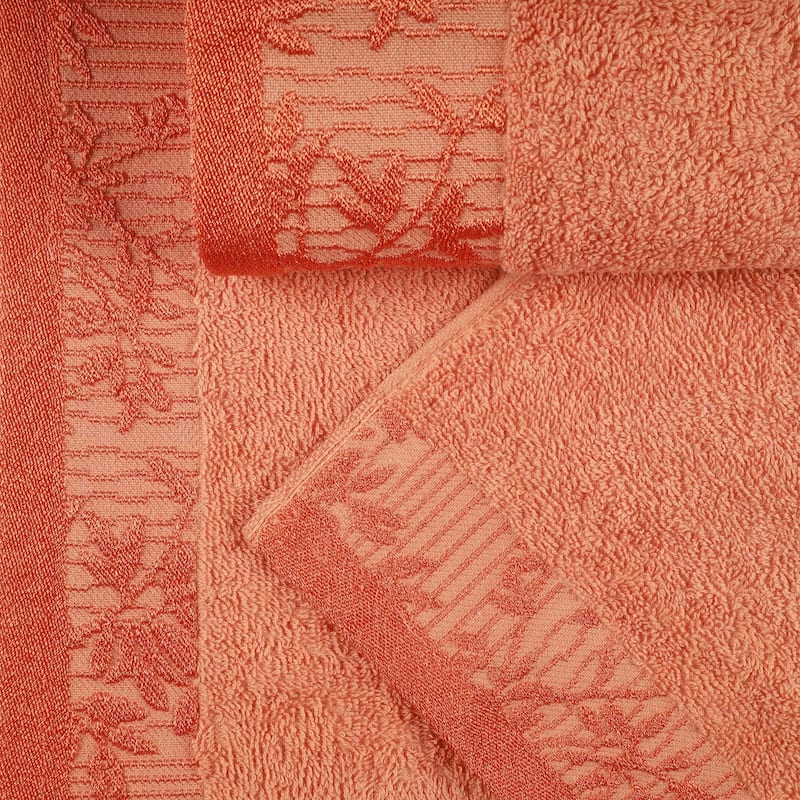 Superior Wisteria Cotton Floral Jacquard 8 Piece Bathroom Towel Set