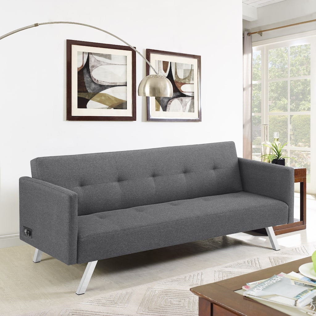 Serta Parker Dream Convertible Sofa w/ Power Outlets/USB Ports