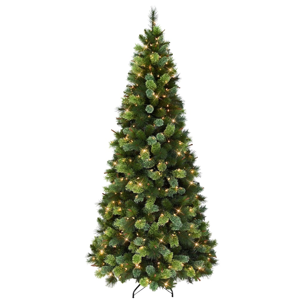 Puleo International 7.5' Pre-Lit Slim Portland Pine Christmas Tree - 7.5