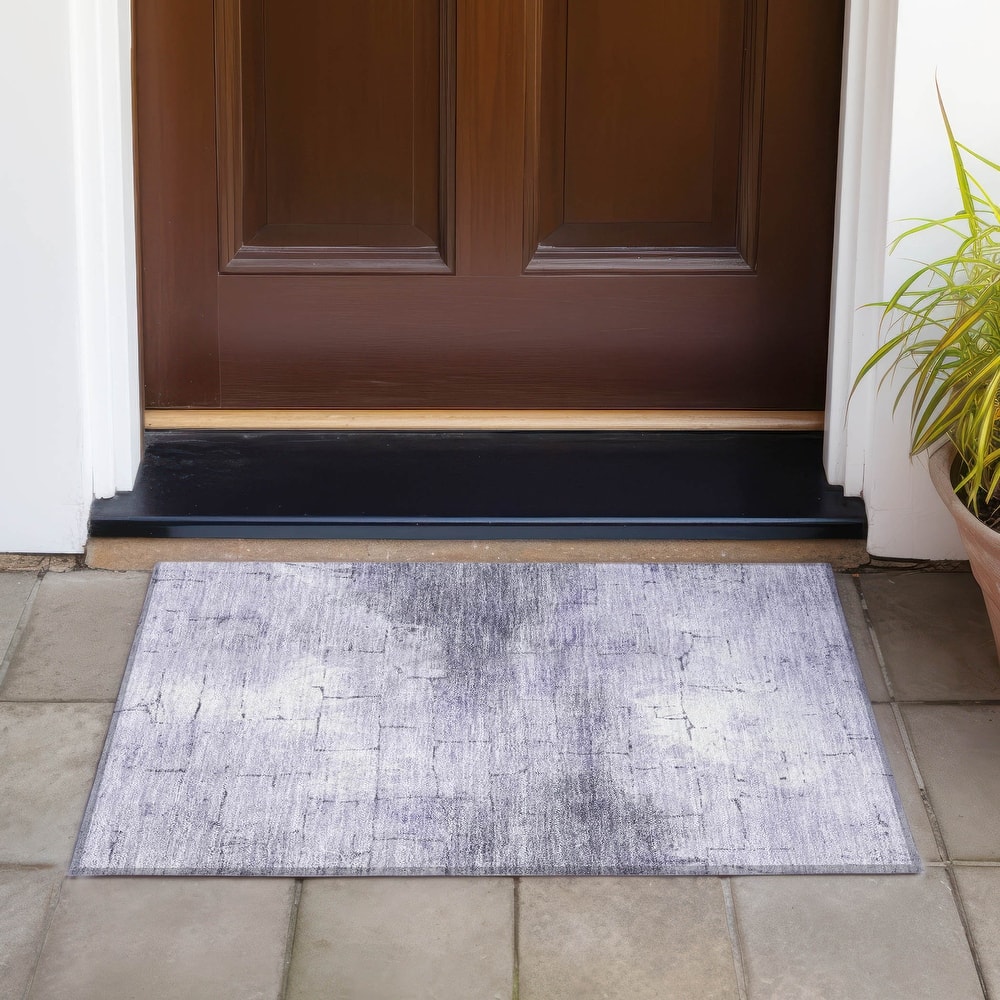 Machine Washable Indoor/Outdoor Vintage Bricks Chantille Rug