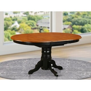 KET-BLK-TP Oval Dining Table - Cherry Table Top and Black Finish ...