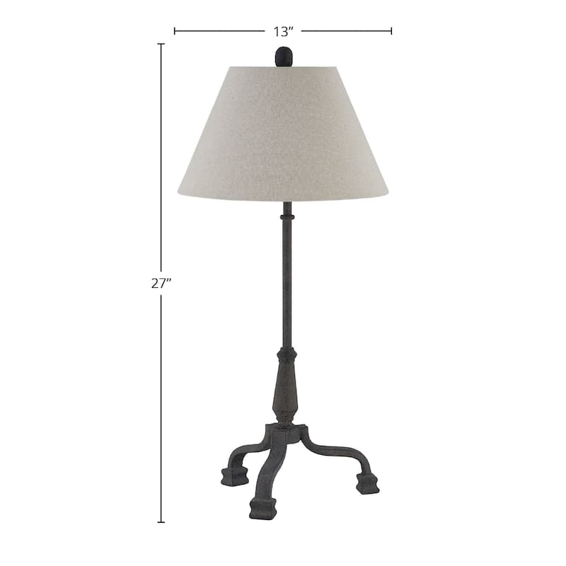 Marvin 27" Table Lamp with Linen Shade, Black