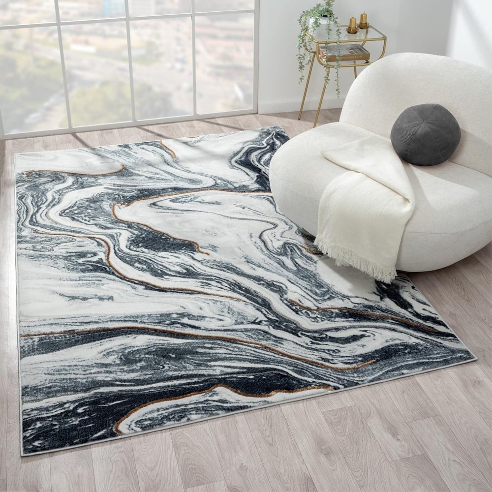 Luxe Weavers Marble Abstract Pattern Area Rug for Living Rooms