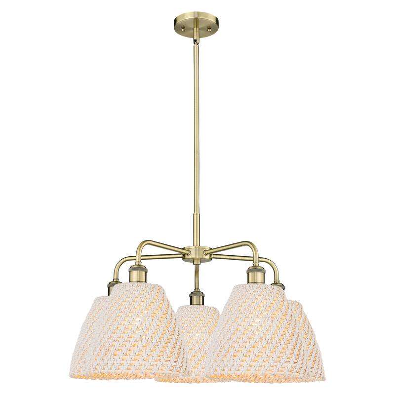 Innovations Lighting Endless Possibilities Ballston - Bristol Natural - 5 Light 28" Stem Hung Chandelier - Antique Brass