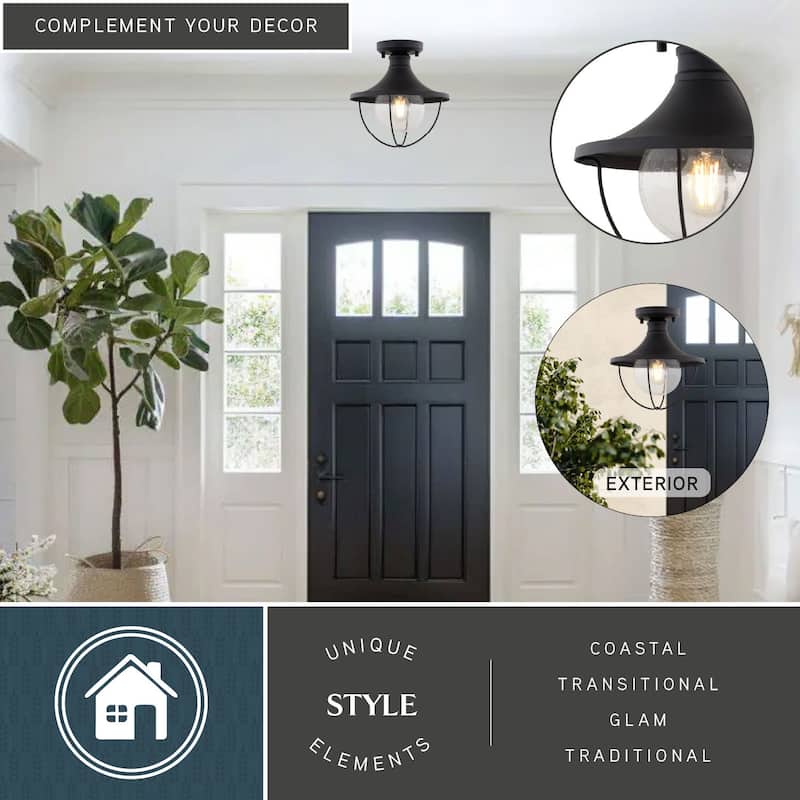 Vaxcel Lighting T0780 Dunlap 10" Wide Semi-Flush Globe Outdoor Ceiling