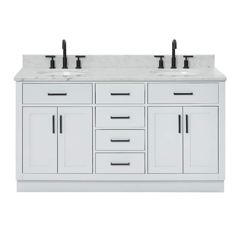 Ariel T061DCW2OVO Hepburn 61" Free Standing Double Basin Vanity Set - Grey