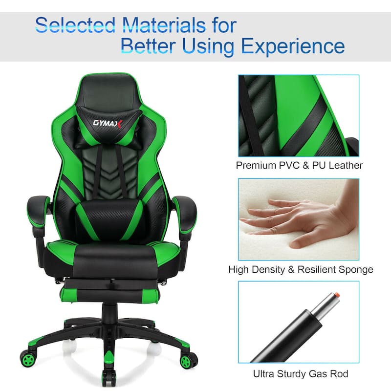 Gymax Office Computer Desk Chair Gaming Chair Adjustable Swivel - See Details