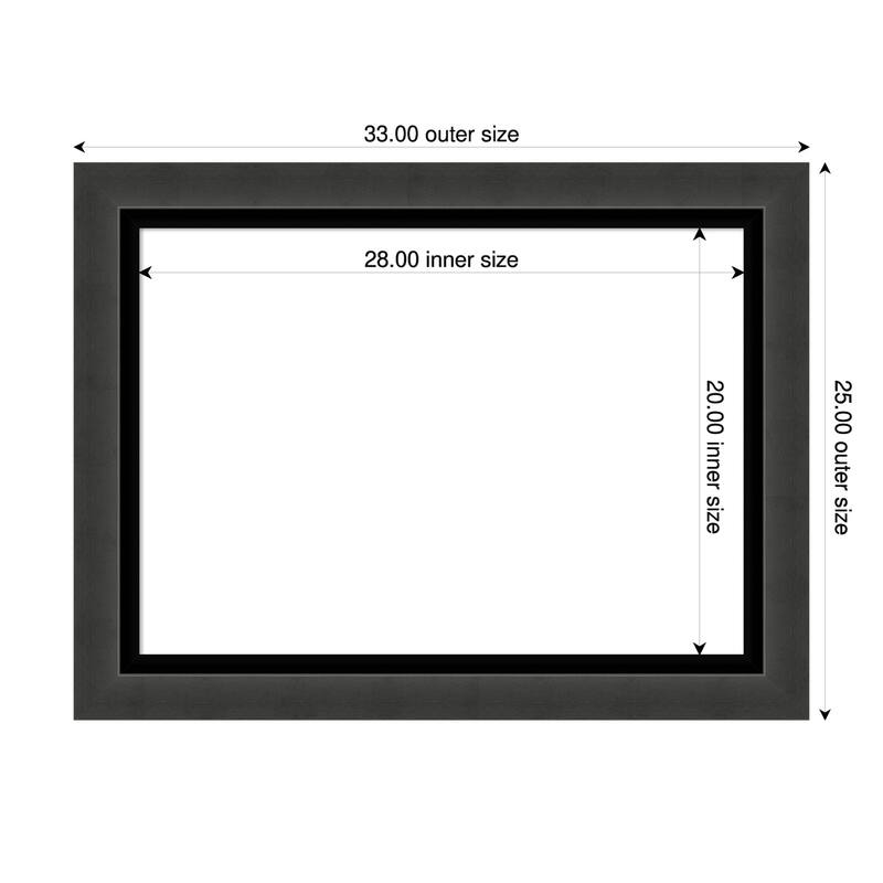 Amanti Art Tuxedo Black Framed Dry Erase Magnetic Board - 33 x 25 in