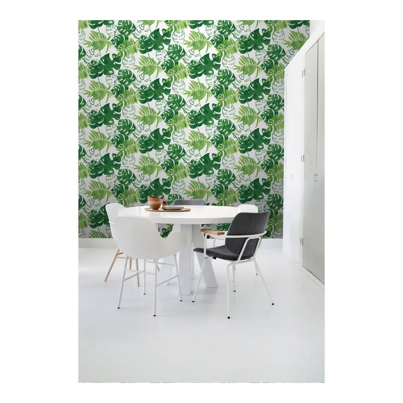 ESTA Home Patti Green Leaves Wallpaper - 20.5 x 396 x 0.025