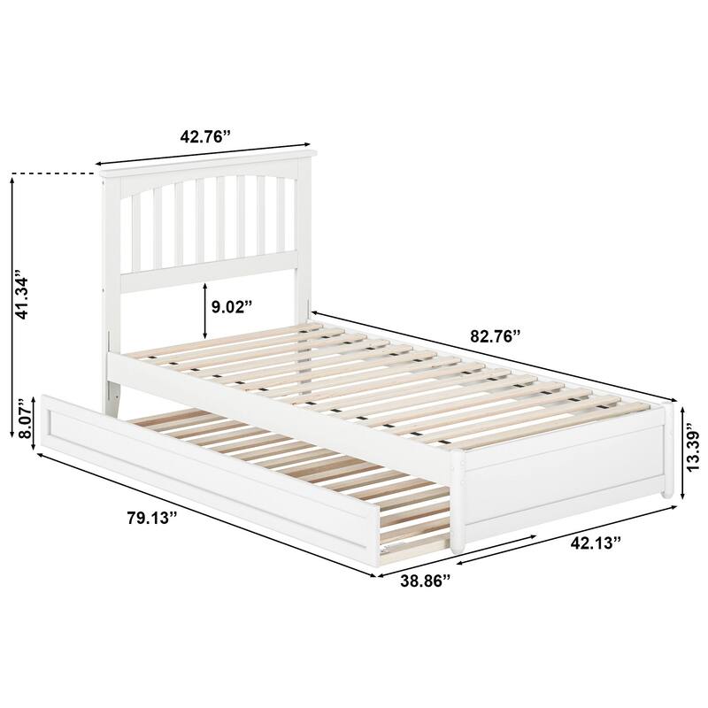 Everett Platform Bed with Panel Footboard and Twin XL Trundle