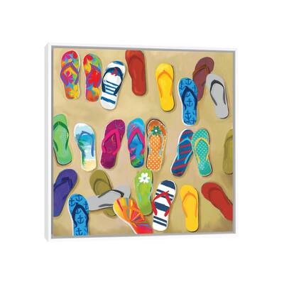 iCanvas "Flip Flops II" by Drako Fontaine Framed Canvas Print
