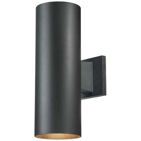 Volume Lighting 2-Light Black Outdoor Cylinder Wall Mount