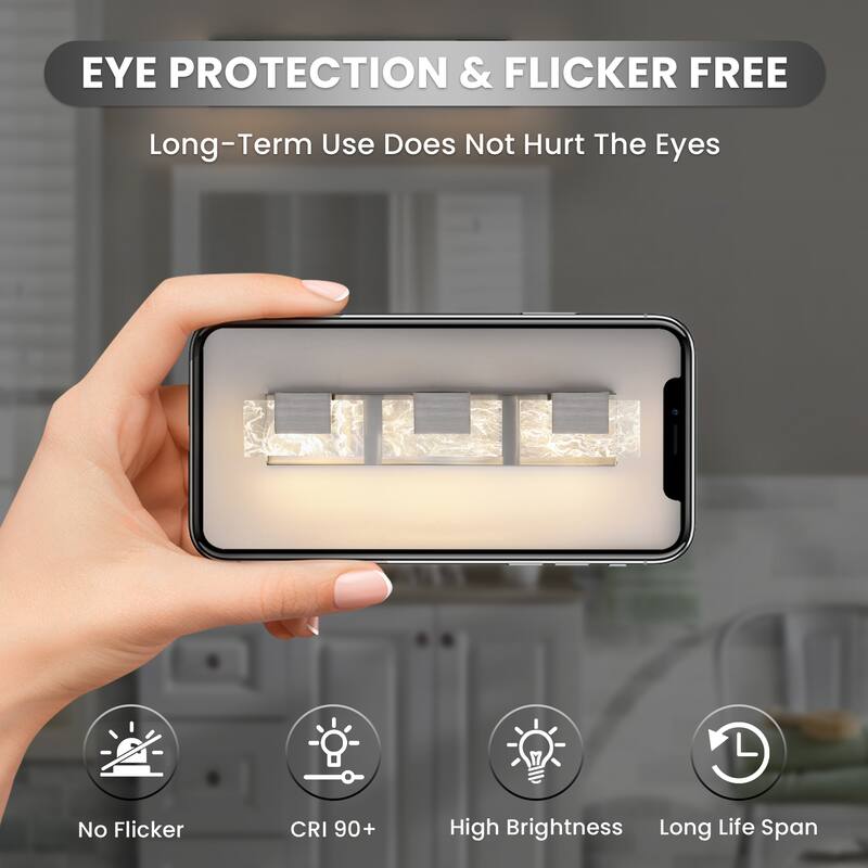 Modern Bathroom Vanity Light LED Dimmable Wall Sconce with UL Certified - 16 inches and above