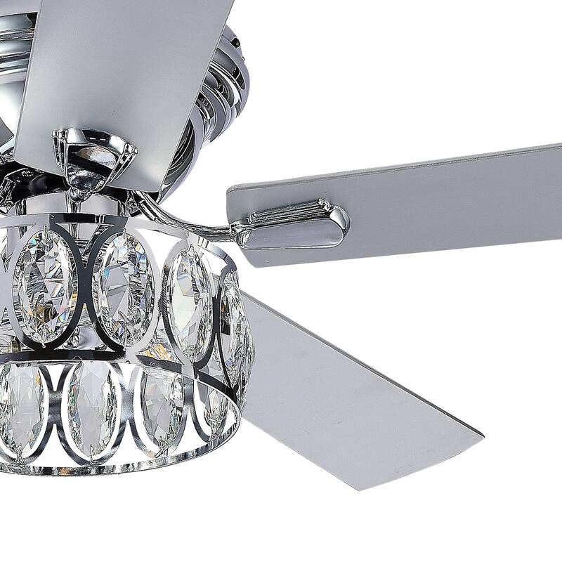 52 Inch Chrome Morden Ceiling Fan with Light and Remote