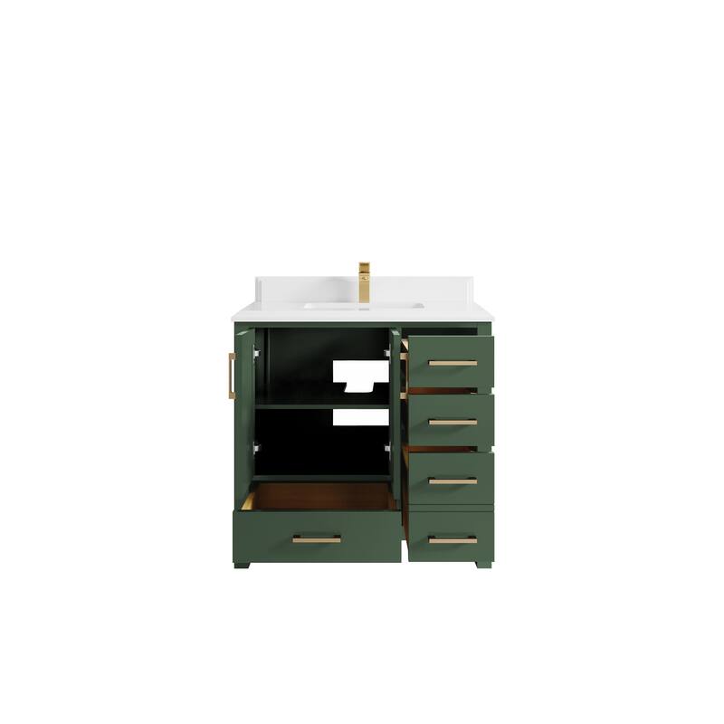 Willow Collections 36 in. W x 22 in. D Malibu Center Sink Left Bathroom Vanity with Countertop