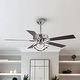 preview thumbnail 36 of 46, 52" Modern Chrome/ Black Indoor Ceiling Fan Light with Remote and 5 Resiversible Blades